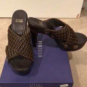 Stuart Weitzman chocolate brown high heel sandals